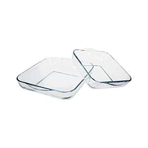 Set De 2 Plats À Four Carrés BORCAM - Blanc Préparations culinaires Ramadan