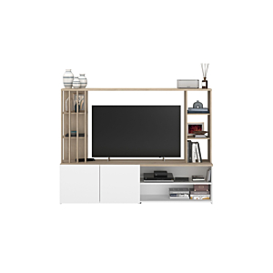 Living En Bloc SHADE - Beige / Blanc Meuble TV unité murale