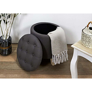 Pouf Et Coffre De Rangement ELEONOR 40 cm - Gris