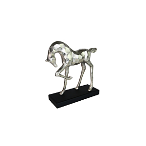 Statue Décoratif Cheval 30x10x31cm - Argenté