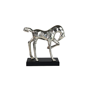 Statue Décoratif Cheval 25x8x25cm - Argenté