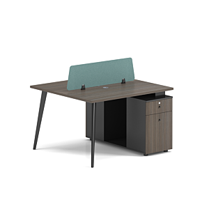 Bureau WORKSTATION RESPECT 2 Places - Marron / Gris Table de Réunion