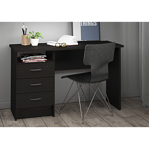 Bureau FUNCTION PLUS 3 Tiroirs et 1 Niche - Noir