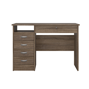 Bureau FUNCTION PLUS 5 Tiroirs et 1 Niche - Marron