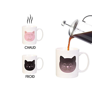 Mug Couleurs Changeantes CHAT 35cl - Blanc