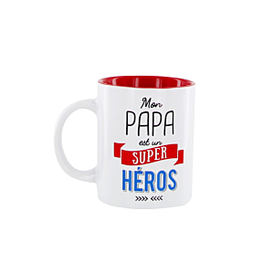 Mug PAPA Super Héros - Blanc / Rouge Tasses et mugs