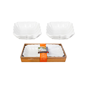 Set De 2 Saladiers En Porcelaine - Blanc