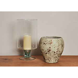 VASE EN VERRE 17,5cm - Blanc