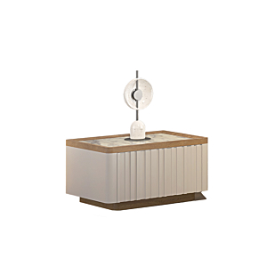 TABLE DE CHEVET LIONTE - Blanc / Beige Chevet adulte