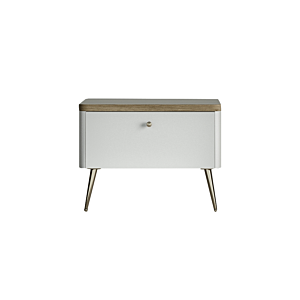 TABLE DE CHEVET LIDYA - Blanc / Beige Chevet adulte