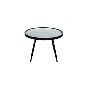 Table Ronde POSH 60x60x41,5cm - Noir / Blanc Tables d'appoint