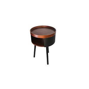 Table Ronde FORATO - Noir / Marron Tables d'appoint