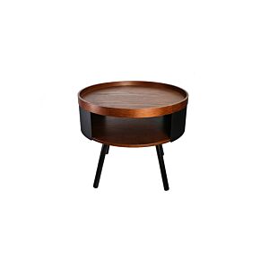 Table Ronde FORATO - Noir / Marron Tables d'appoint