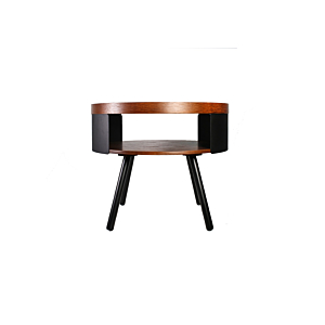 Table Ronde FORATO - Noir / Marron