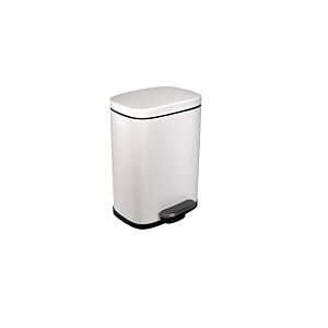 Poubelle 5L À Pédale Rectangulaire - Blanc Mat Poubelles de salle de bain