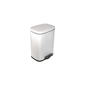 Poubelle 12L À Pédale Rectangulaire - Blanc Mat Poubelles de salle de bain