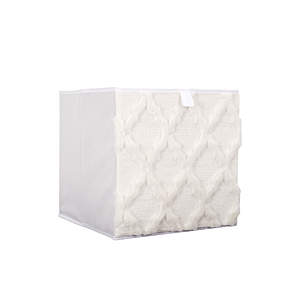 CUBE DE RANGEMENT PLIABLE 30x30cm TUFTE - Beige Rangement de salle de bain