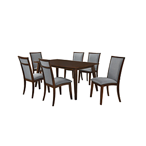 Set BILLIE Table à Manger + 6 Chaises - Noyer Sets Table avec chaises