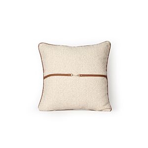 Coussin Bouclette Similicuir 48x10cm - Beige Textile Ramadan