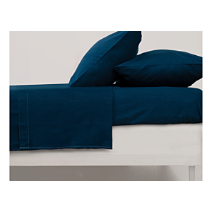 Drap Plat Uni Flanelle - Bleu Marine