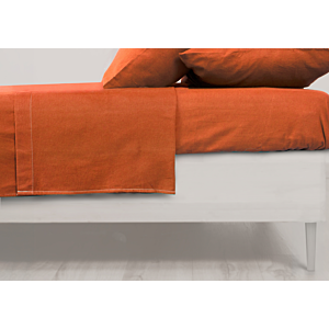 Drap Plat Uni Flanelle - Terracota