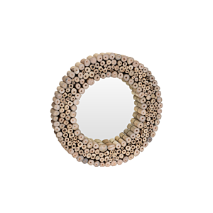 Miroir avec cadre rond 49x4,5x49 cm - Beige Décoration murale-ramadan