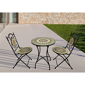 SET MOSAÏQUE TABLE + 2 CHAISES CLASSIC CHARM - Multicouleur