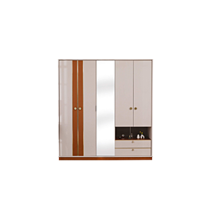 ARMOIRE PRIME 5 Portes et 2 Tiroirs – Marron /Beige Armoires