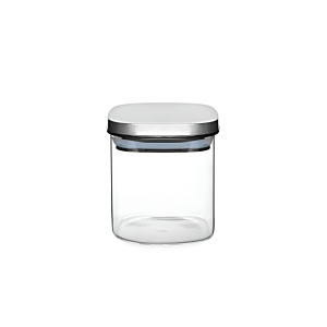 Bocal En Verre Avec Couvercle Inox 800ml - Blanc