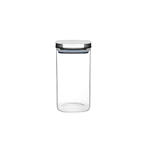 Bocal En Verre Avec Couvercle Inox 1400ml - Blanc