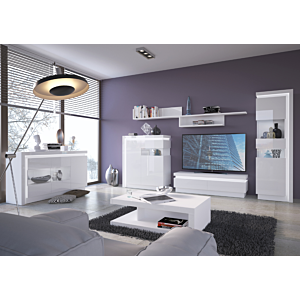 Vitrine WHITE LYON Droite avec 1 porte - Blanc