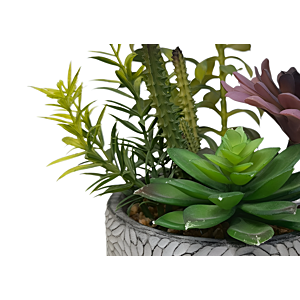 Plante ARTIFICIELLE AVEC POT EN CIMENT 20x20x26cm - Blanc