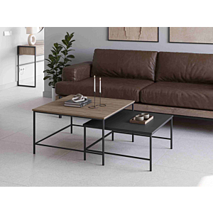 SET 2 TABLES BASSE FIORENZA - Noir / Marron