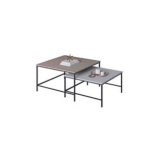 SET 2 TABLES BASSE FIORENZA - Beige / Blanc Table basse