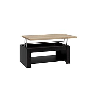 TABLE BASSE BLACK DURO Avec Plateau Relevable - Chêne / Noir Table basse