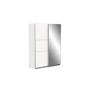 ARMOIRE GHOST 2 Portes coulissantes + Miroir - Blanc Armoires de rangements