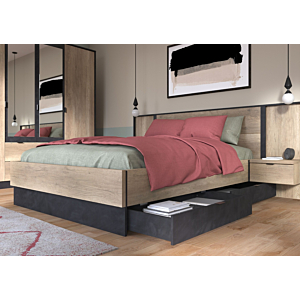 Set De 2 Tiroirs TORONTO Oak / Noir