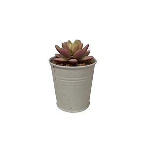 Plante ARTIFICIELLE AVEC POT EN FER 8x8x12,5cm - Blanc Plantes et fleurs artificielles