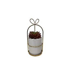 Plante ARTIFICIELLE AVEC POT EN CERAMIC 9,5x9,5x21 cm - Blanc Plantes et fleurs artificielles