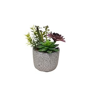 Plante ARTIFICIELLE AVEC POT EN CIMENT 20x20x26cm - Blanc Plantes et fleurs artificielles