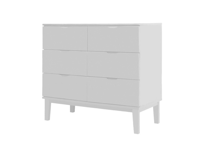  Commode GEOME Avec 6 Tiroirs - Blanc