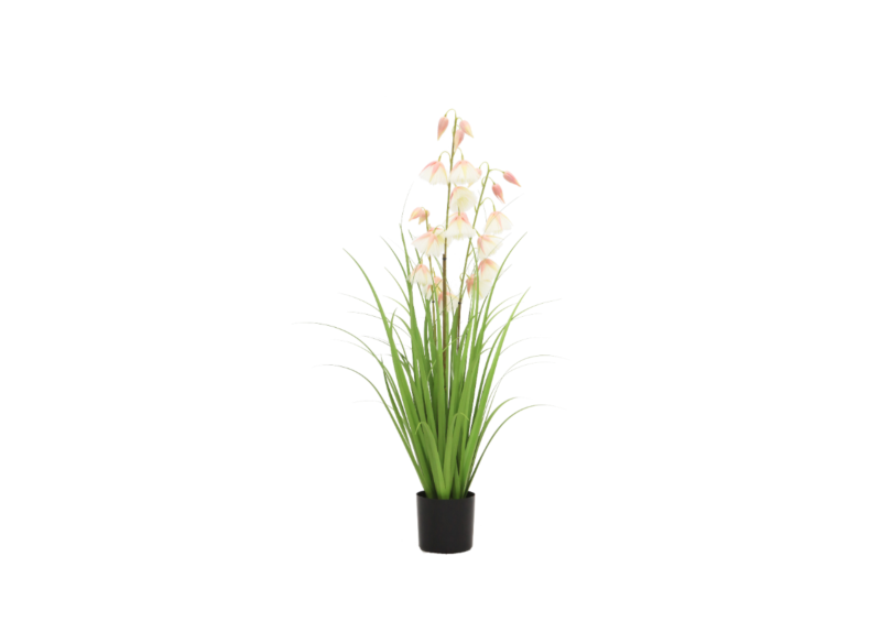 Fleur gazon avec pot en plastique 91cm - Vert